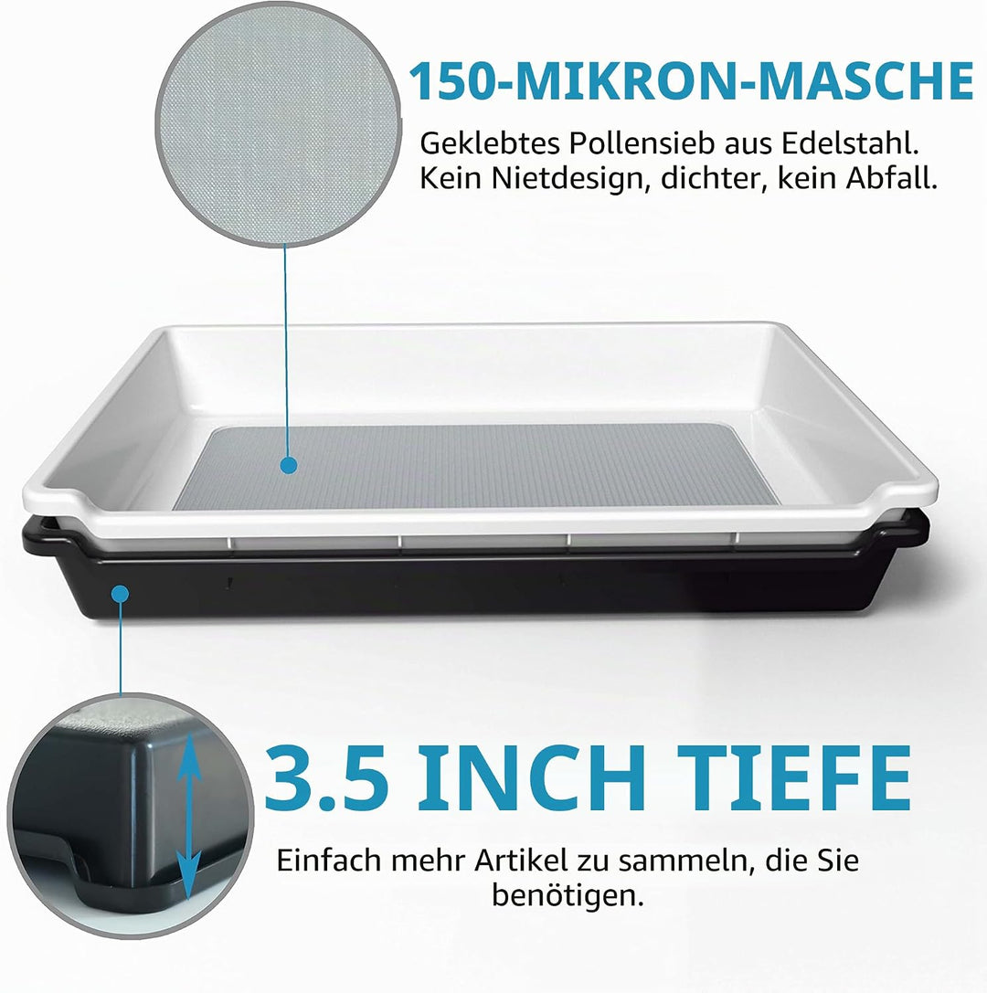 Naturehydro Trimming Tray with Dry Sift Tools Trim Bin for Pollen and Herbs with Screen 2-in-1 Herb