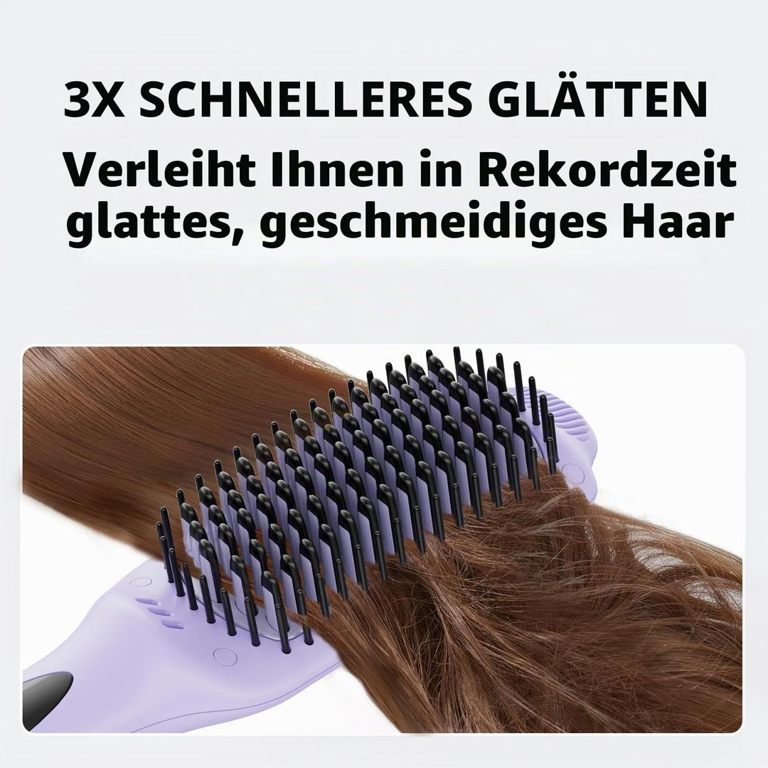 LANDOT Glättbürste Keramik Glätteisen Haarglätter Bürste: Elektrische Glättungsbürste zum Haare Glät