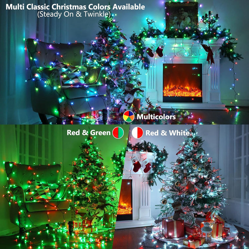 BrizLabs Weihnachtslichterkette Innen, 10M 100 LED USB Bunt Lichterkette Aussen Farbwechsel RGB Weih