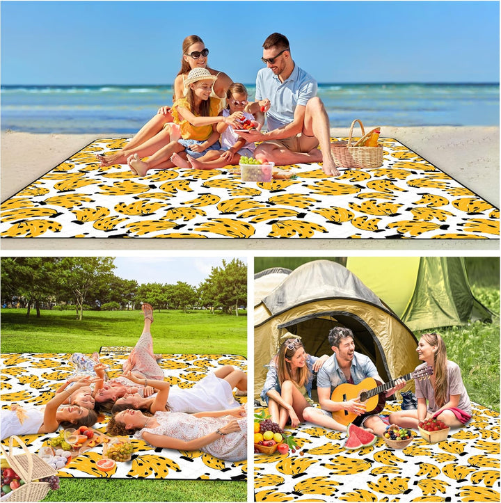 XXL Picknickdecke 200x200 cm，Stranddecke wasserdicht sandfrei, faltbare Strandmatte aus waschbarem D