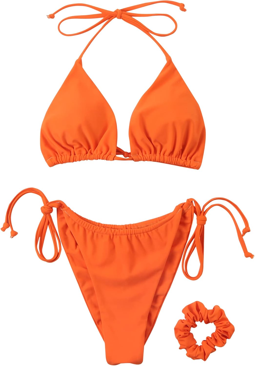 RXRXCOCO Sexy Brazilian Bikini Damen Set Triangel String Oberteil Bikini Tanga Bademode S Orange, S
