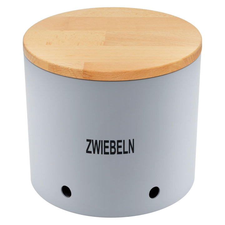 Magu Natur-Design Zwiebeltopf Grau aus einem Polymer aus natürlichen Materialien Zwiebelbehälter Vor