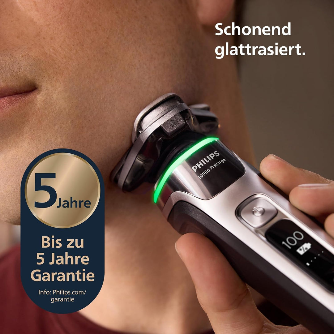 Philips elektrischer Rasierer i9000 Prestige, Nass- und Trockenrasierer für Herren mit integriertem