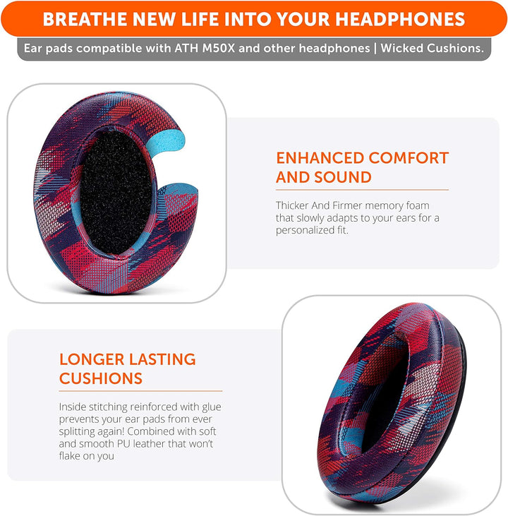 WC PadZ - The Ultimate Upgraded Earpads by Wicked Cushions - Kompatibel mit Audio Technica, HyperX,