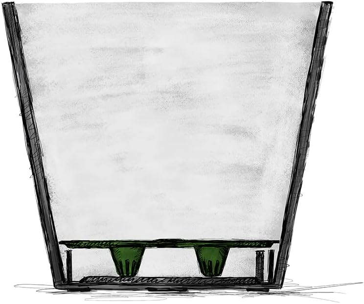 Scheurich Groove+ 30, Pflanzgefäss/Pflanzkübel, rund, Farbe: Carbon, hergestellt mit recyceltem Kuns