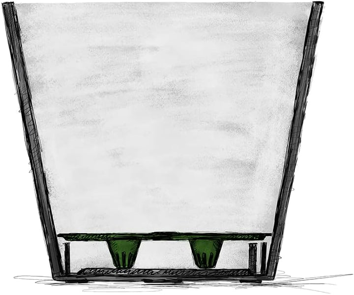 Scheurich Groove+ 30, Pflanzgefäss/Pflanzkübel, rund, Farbe: Carbon, hergestellt mit recyceltem Kuns