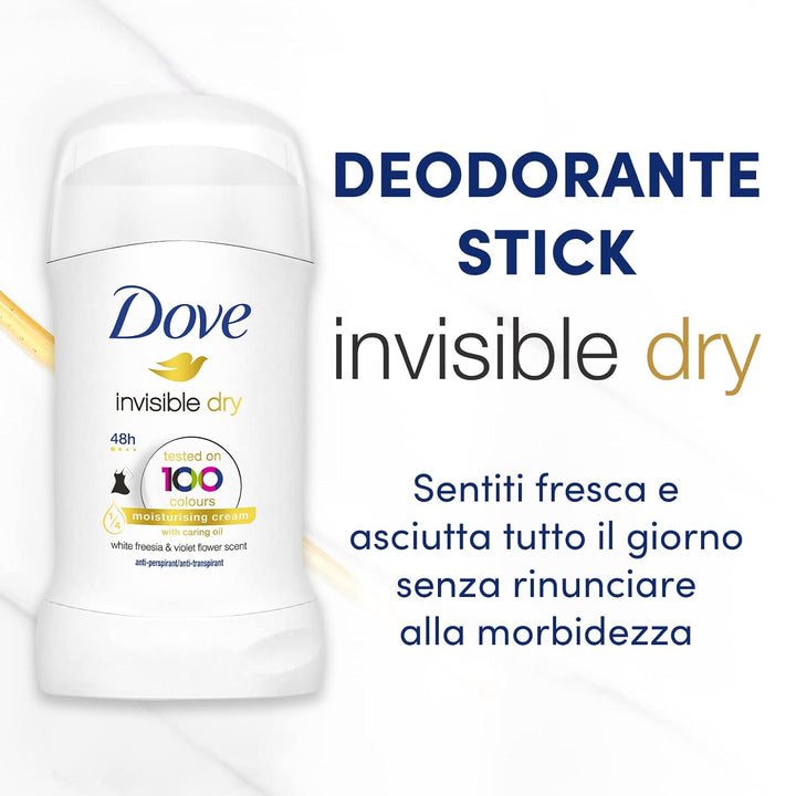 6 x Dove Invisible Dry Deodorant Stick 40 ml