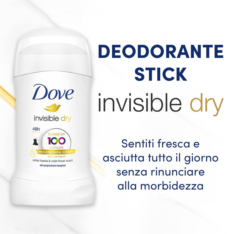 6 x Dove Invisible Dry Deodorant Stick 40 ml