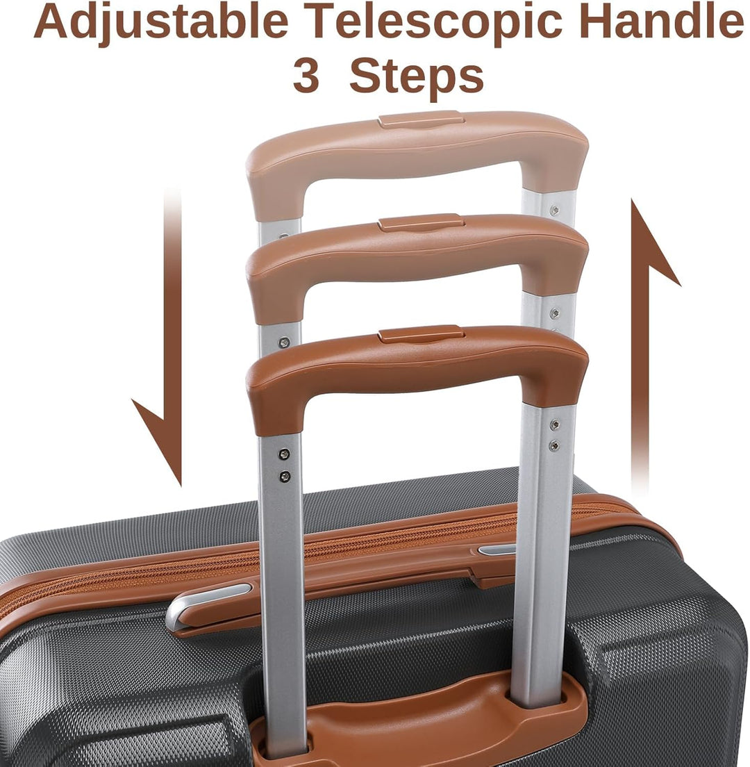 KONO Reisekoffer Set Gepäcksets 4 Teilig Kofferset, 55cm Handgepäck mit Beautycase Kosmetikkoffe mit