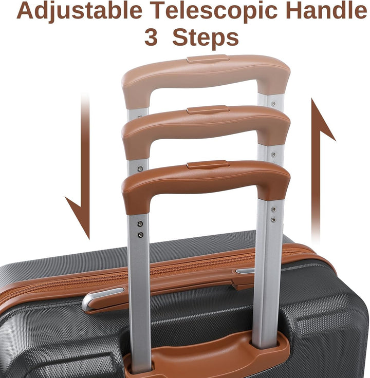 KONO Reisekoffer Set Gepäcksets 4 Teilig Kofferset, 55cm Handgepäck mit Beautycase Kosmetikkoffe mit