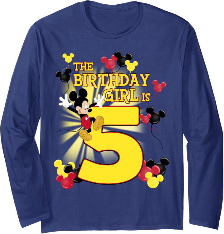 Disney Mickey & Friends 5 Year Old Birthday Girl Langarmshirt