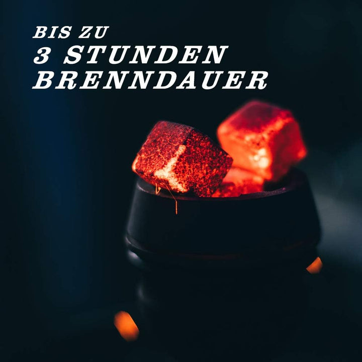 King Crocodile Kokosnuss Kohle mit Langer Brenndauer I 27x27mm Nachhaltige Naturkohle I wenig Asche