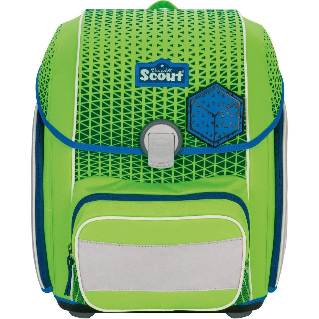 Scout Genius Neon Safety Schulranzenset Set 4-teilig Green Gecko