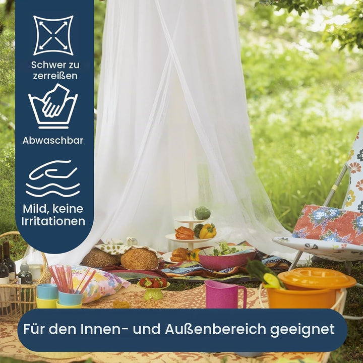 Moskitonetz Reise Mosquito Netz Bett 60 x 250 x 1100cm Feines Netz Mückennetz Bett mit Haken und Auf