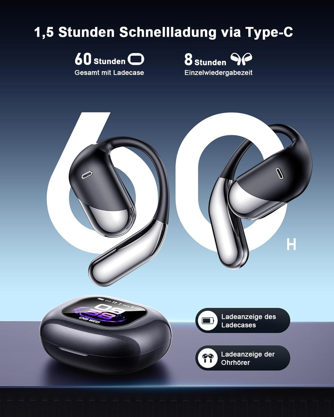 KI Übersetzer Kopfhörer 188 Sprachen, 4-in-1 Bluetooth 6.1 Übersetzungskopfhörer in Echtzeit, OWS Op