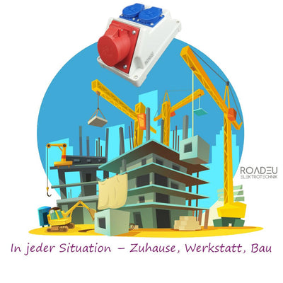 RoadEu - Kombi Wandsteckdose 16A 5P - Wandverteiler 16A mit 2x Schuko 230V - Stromverteiler IP44 - I