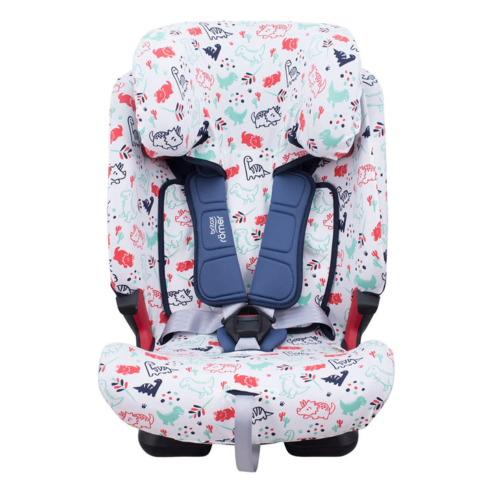 JYOKO Kids Bezug kompatibel mit Romer Advansafix, Evolva IV M, aus Baumwolle (Dino Party, ADVANSAFIX