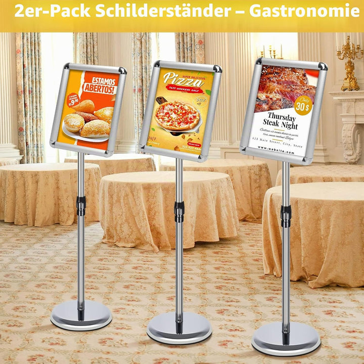 VAIIGO A4 Infoständer Höhenverstellbar Aluminium DIN A4 Plakatständer Informationsständer Präsentati