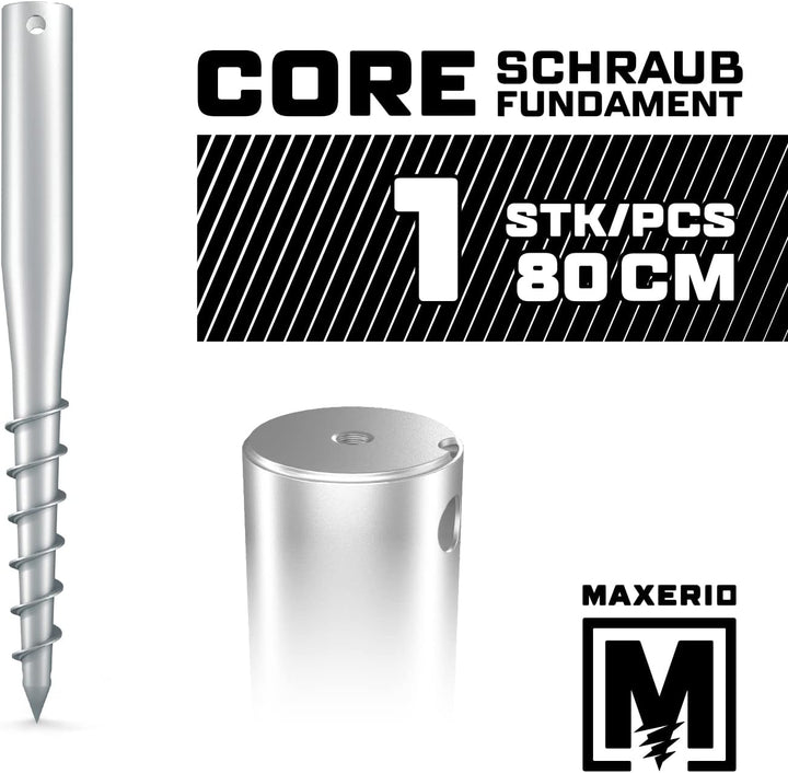 80 cm Core Schraubfundament; Ø 60 x 2; M12, 1er Set Core Schraubfundament
