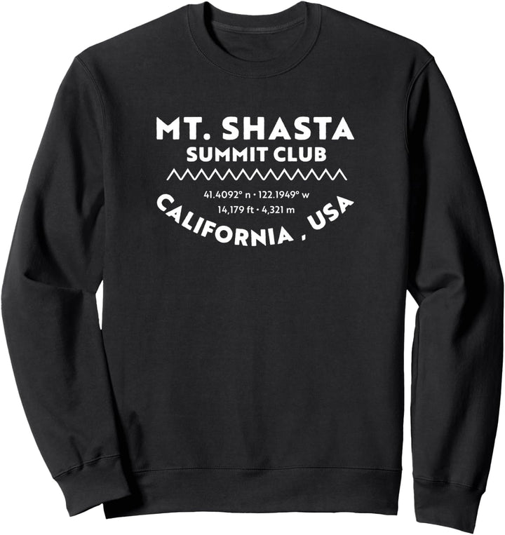 Summit Club Lat Long Elevation - Mt. Shasta Sweatshirt