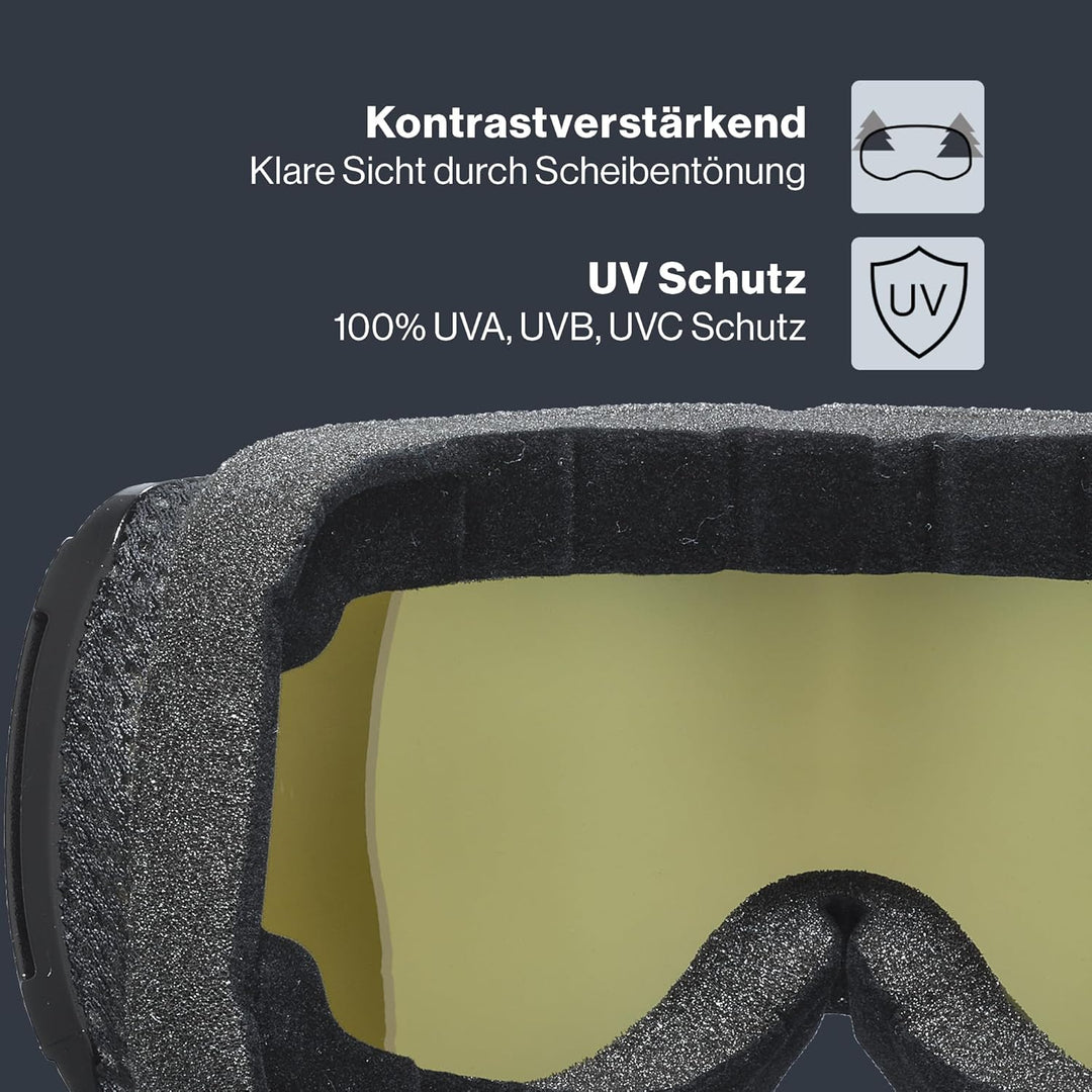 uvex Unisex Downhill 2100 Cv Planet Skibrille (1er Pack) Einheitsgrösse black/white-green, Einheitsg