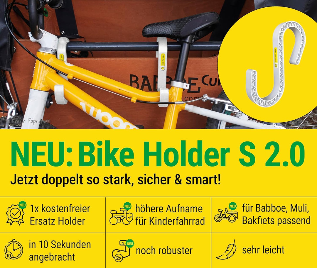 Bike Holder S 2.0 – 4x Halterung für Kinderfahrrad & Laufrad am Lastenrad | kompatibel mit Babboe, B