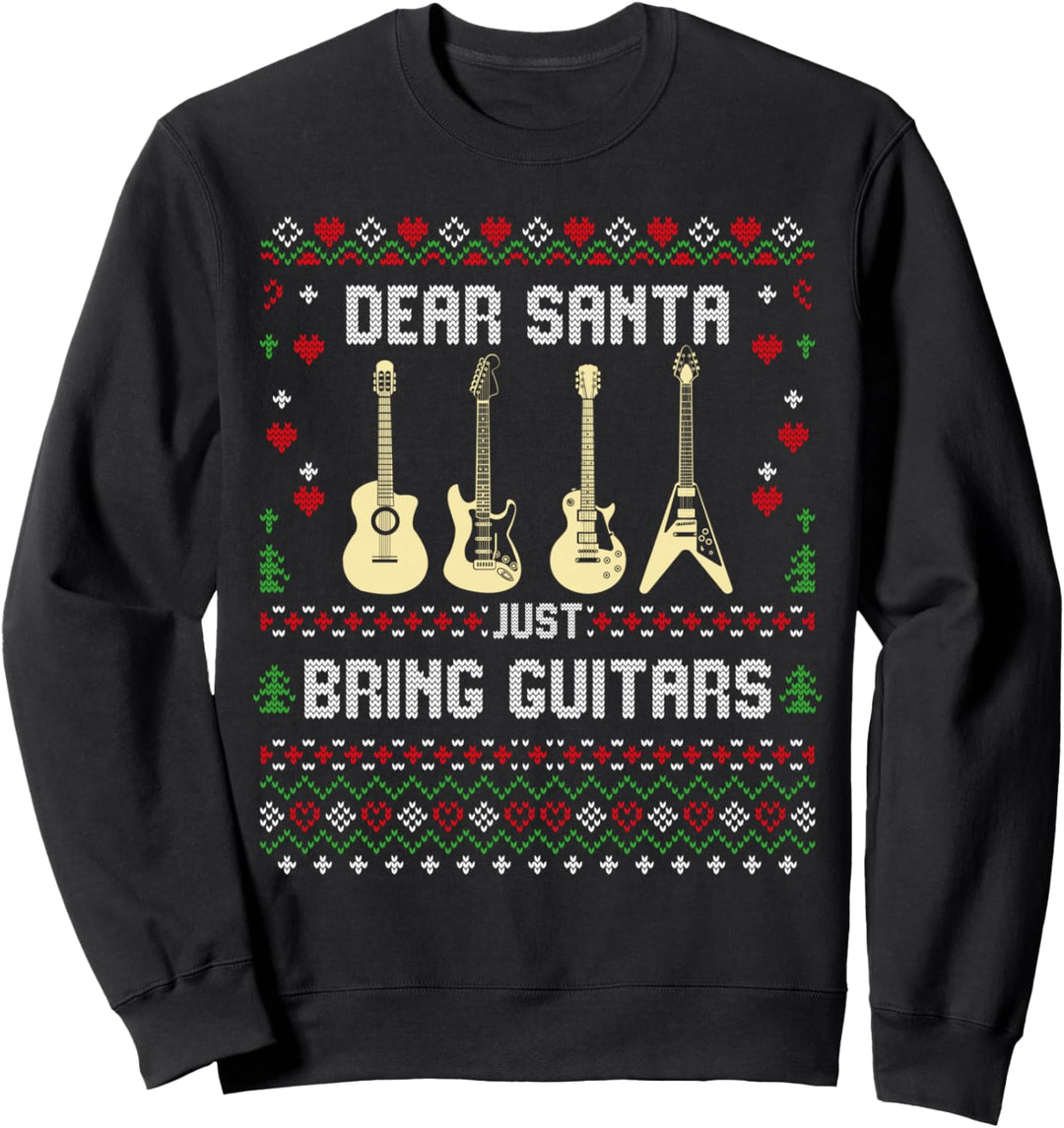 Weihnachtspullover für Gitarren, Gitarristen, Weihnachten, Bassspieler Sweatshirt