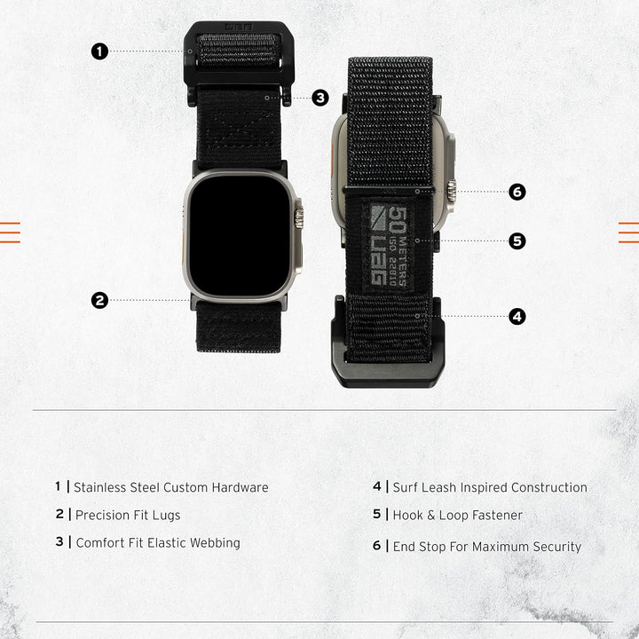URBAN ARMOR GEAR Active Strap Armband für Apple Watch Ultra / 45mm / 44mm / 42mm [Series 8/7 / 6/5 /