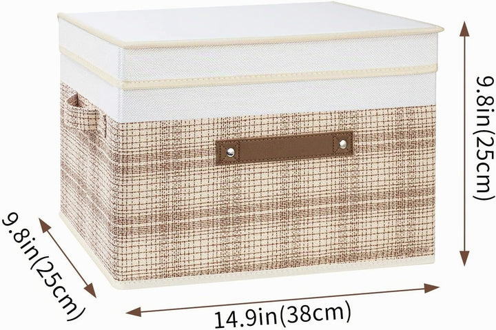 TYEERS Faltbare Aufbewahrungsbox mit Deckel, Stoff, Patchwork-Design, Kisten Aufbewahrung mit Deckel