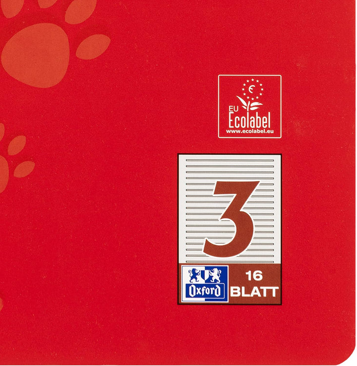 Oxford Schulheft A4, 16 Blatt, Lineatur 3, liniert, 15 Stück Single, Single