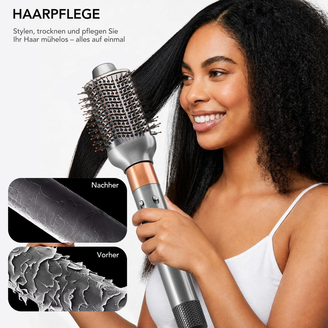 Grosse runde Volumenbürste für Dyson Airwrap, Kompatibel mit HS01/HS05/HS08 | Ovale Titan-Volumenbür