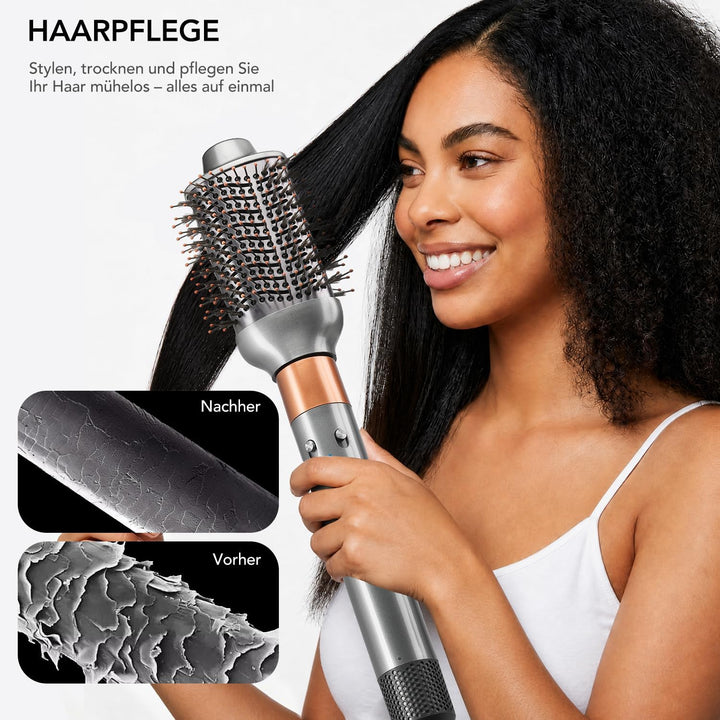 Grosse runde Volumenbürste für Dyson Airwrap, Kompatibel mit HS01/HS05/HS08 | Ovale Titan-Volumenbür