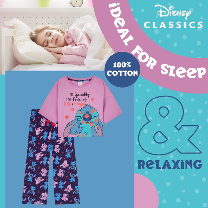 Disney Stitch Schlafanzug Mädchen, bequemer Pyjama für Kinder & Teenager – Geschenke für Mädchen 9-1
