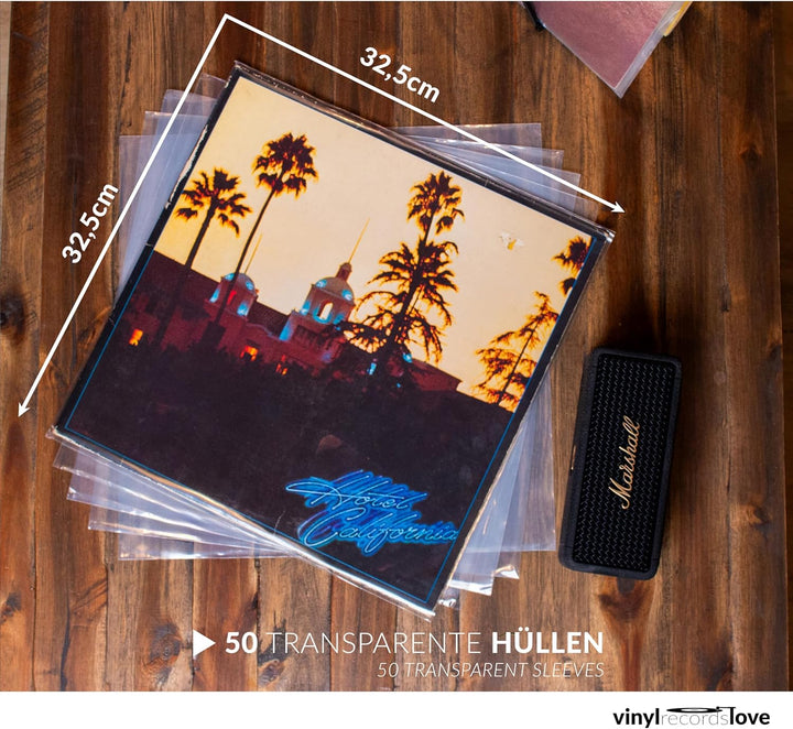Schallplatten Hüllen | 50 Stück Vinyl Schutzhüllen | Extra dicke Aussenhüllen für 12" | Plattenhülle
