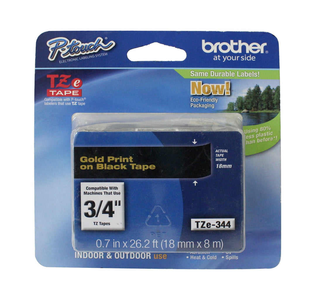 Brother TZe-344 P-touch Schriftband (18 mm, geeignet u.a. für Brother P-touch 1830VP, -D400/VP, -D45