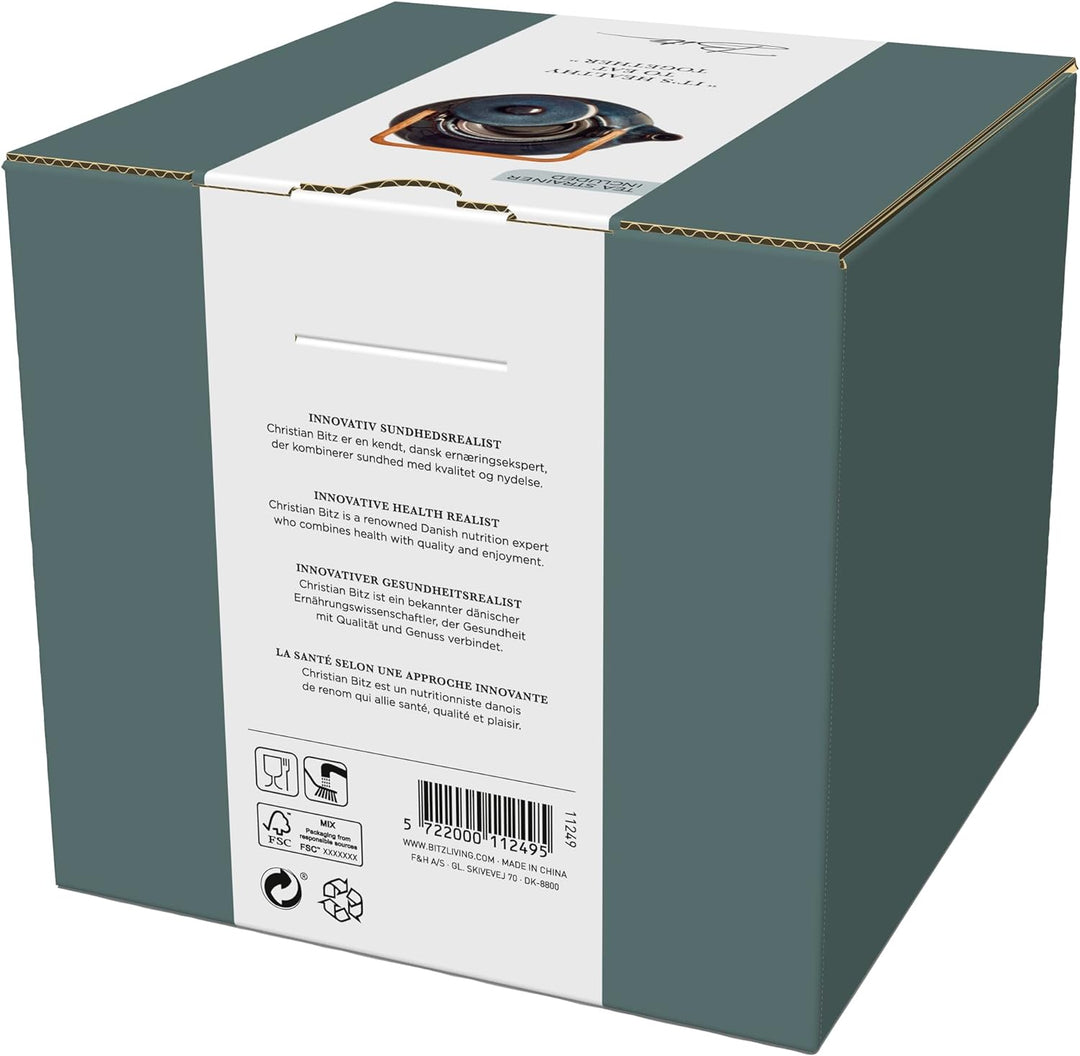 BITZ Teekanne, Kanne aus Steingut/Keramik für Tee, 1,2 Liter, Höhe 20 cm, Dunkelblau 1,2 liter Dunke
