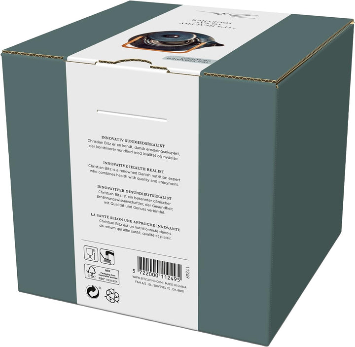 BITZ Teekanne, Kanne aus Steingut/Keramik für Tee, 1,2 Liter, Höhe 20 cm, Dunkelblau 1,2 liter Dunke