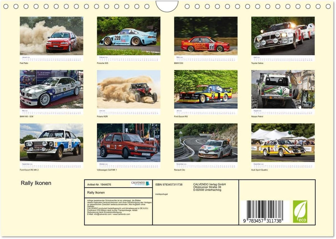 Rally Ikonen (Wandkalender 2026 DIN A4 quer), CALVENDO Monatskalender: Autos die Rallygeschichte sch