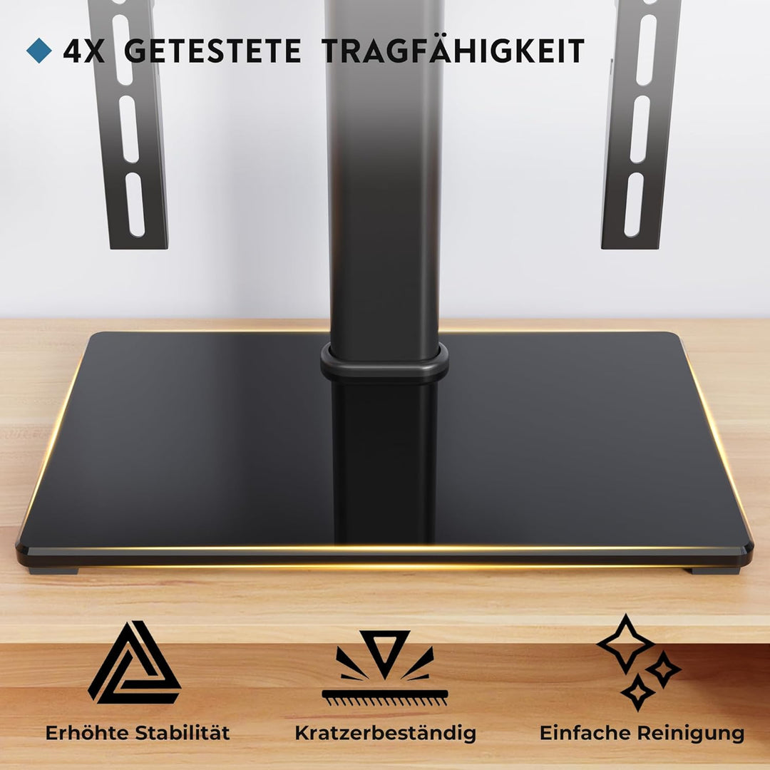 BONTEC TV Standfuss TV Ständer Schwenkbar für 26-55 Zoll LCD LED OLED Plasma Flach & Curved Fernsehe