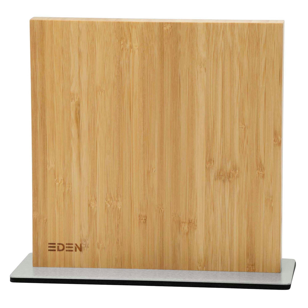 Eden Magnetic Knife Block EQB103 magnetischer Messerblock, Bambusholz mit Metallbasis, 23 x 25 cm