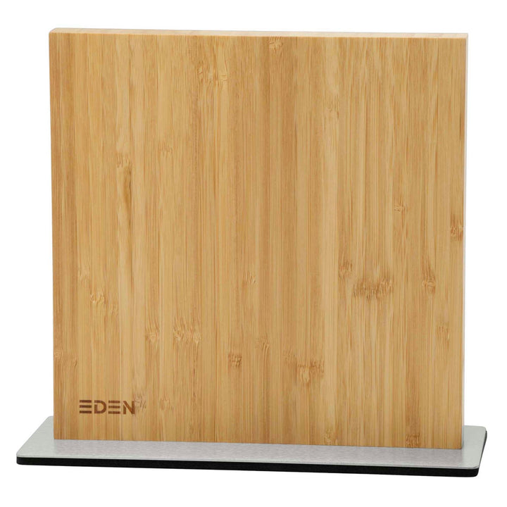 Eden Magnetic Knife Block EQB103 magnetischer Messerblock, Bambusholz mit Metallbasis, 23 x 25 cm