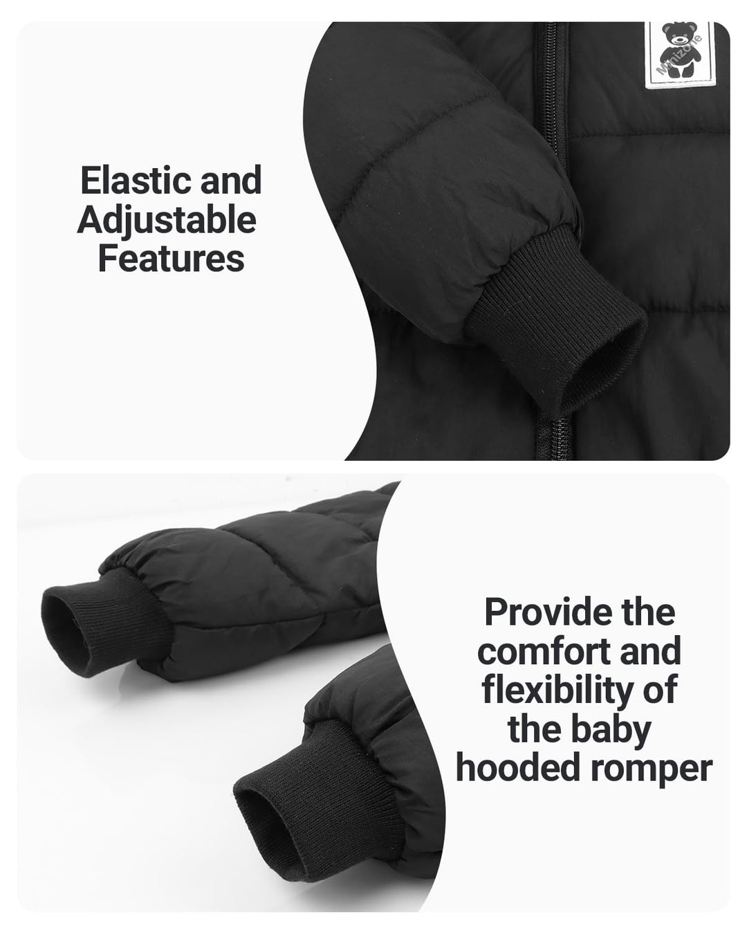 Baby Winter Overall mit Kapuze, Strampler Schneeanzug Jungen Mädchen Langarm Jumpsuit Warm Outfits G