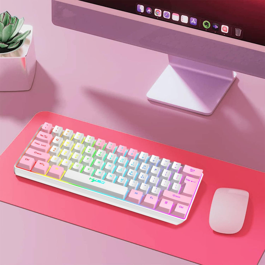 60 % kabelgebundene RGB-Gaming-Tastatur 61 Tasten tragbare Tastatur mit 11 RGB-Licht, schwimmende AB