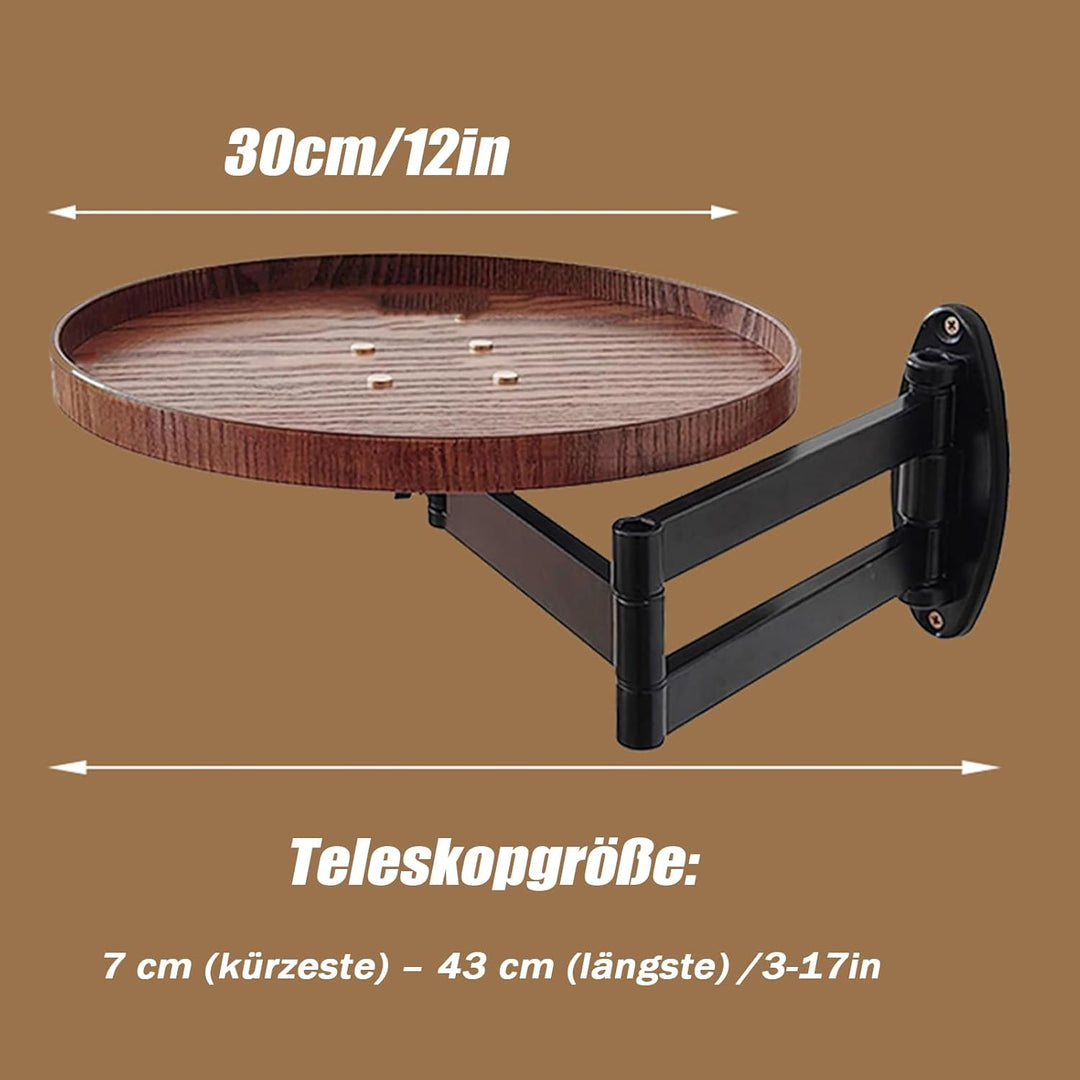 Rund Klapptisch Wand Kleine Wandtisch 11.8 in Runder Tisch zur Wandmontage Ausziehbar Klapptisch Pla
