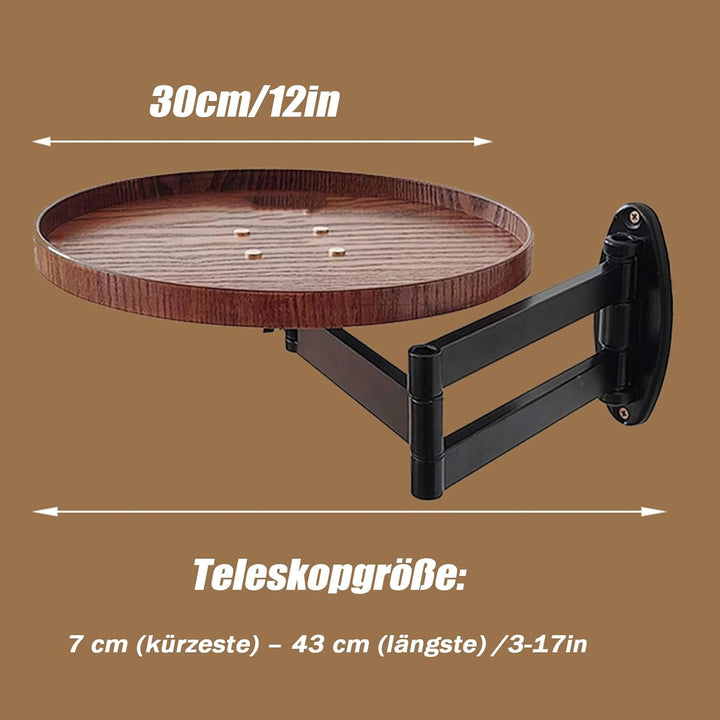 Rund Klapptisch Wand Kleine Wandtisch 11.8 in Runder Tisch zur Wandmontage Ausziehbar Klapptisch Pla