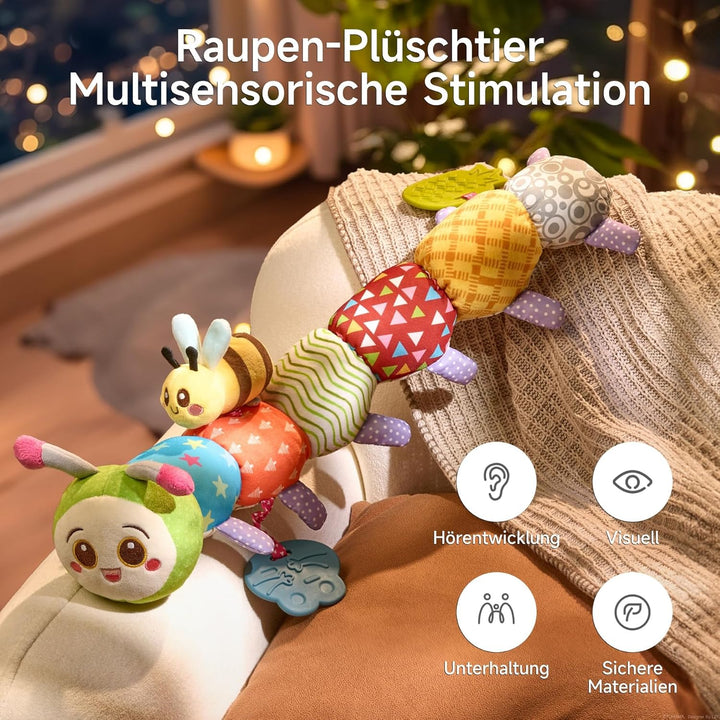 TUMAMA KIDS Baby Spielzeug 0 3 6 Monate Raupe spielzeug, Montessori Sensorik Spielzeug, Baby-Mädchen