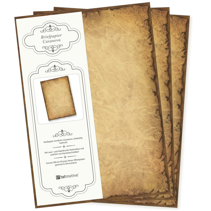 Altes Briefpapier CASANOVA 500 Blatt Papier beidseitig A4 alt vintage retro Mittelalter antik nostal