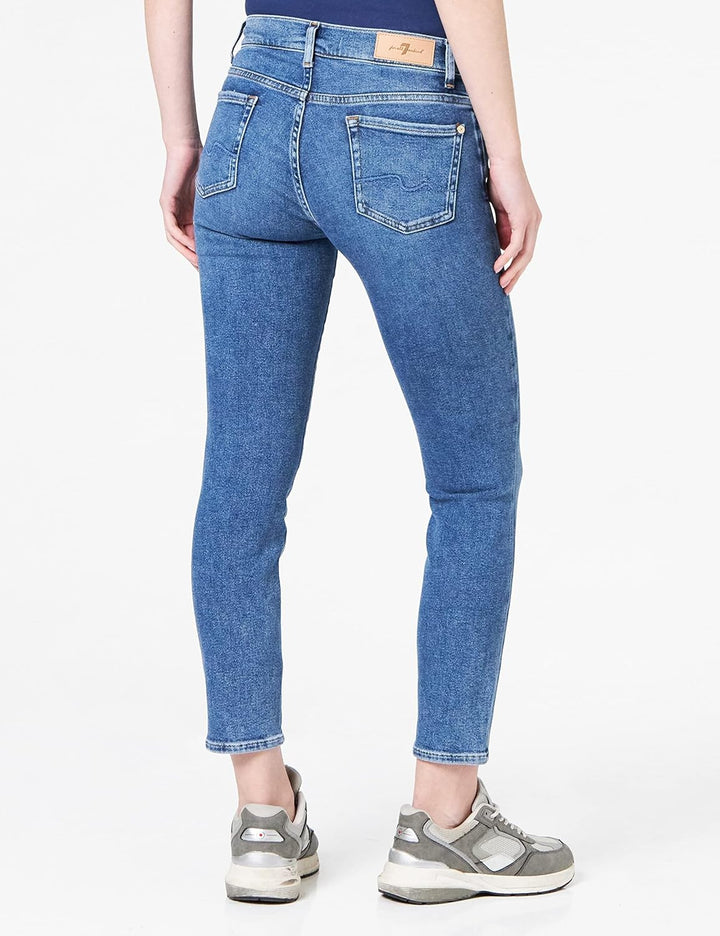 7 For All Mankind Damen Roxanne Ankle Luxe Vintage Jeans 23 Mid Blue, 23 Mid Blue