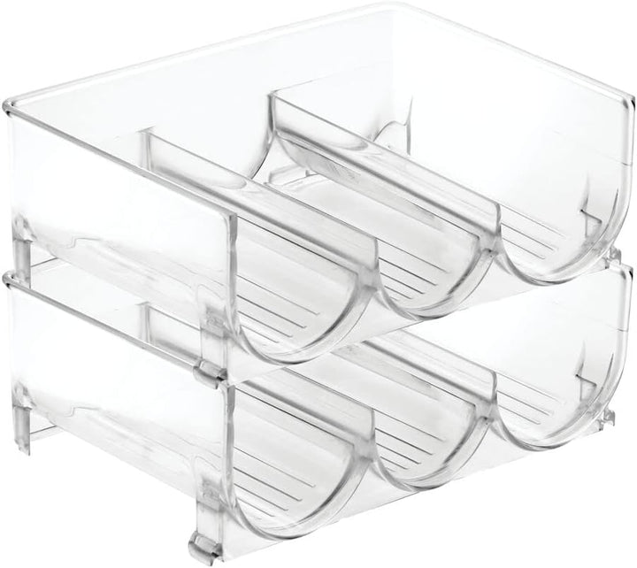 mDesign 2er-Set Flaschenregal – stapelbare Aufbewahrung für Wasserflaschen bzw. Trinkflaschen – idea