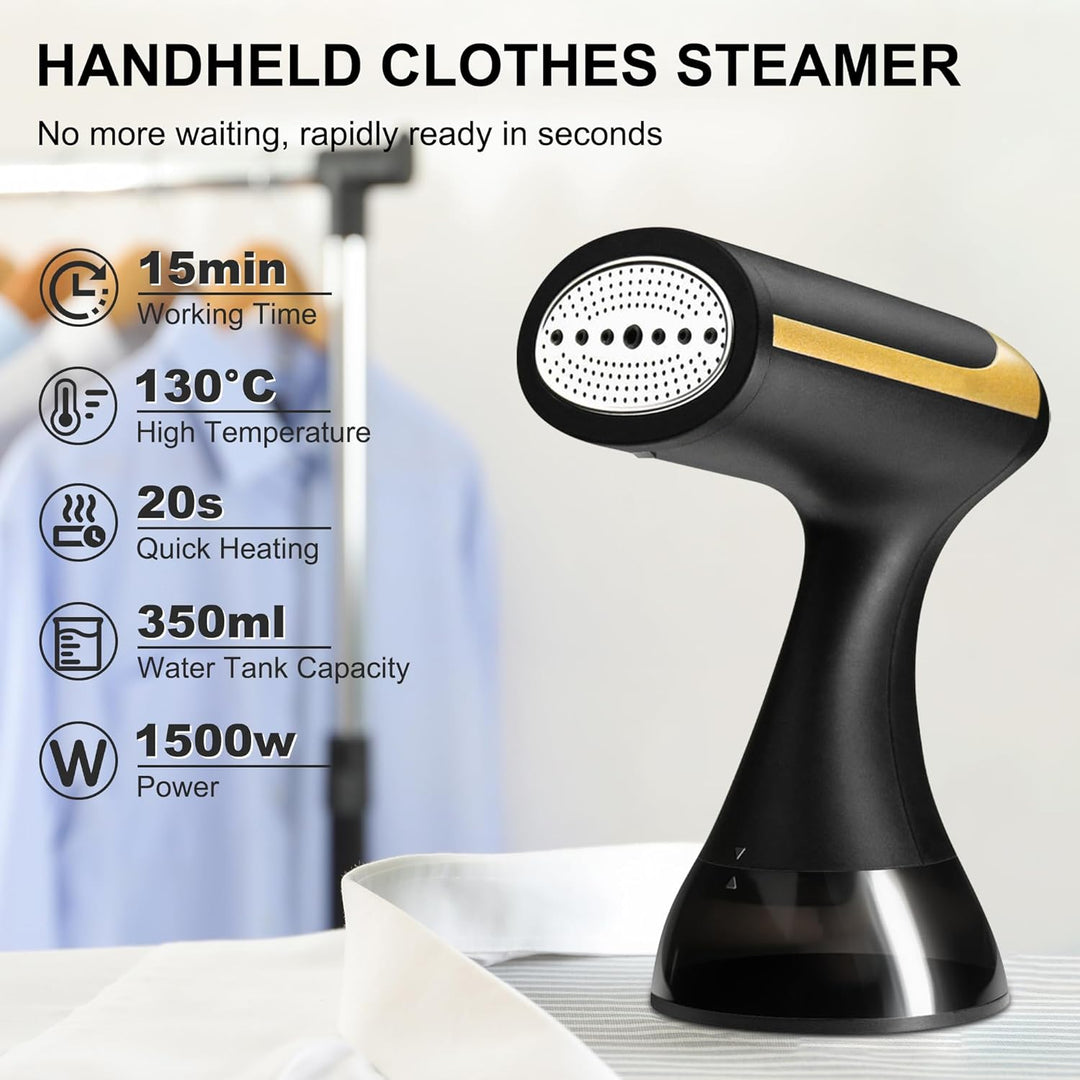 Dampfglätter Kabellos, Dampfglätter Reise 1500W mit 350ml Dampfbürste Steamer Reise Wassertank Kompa